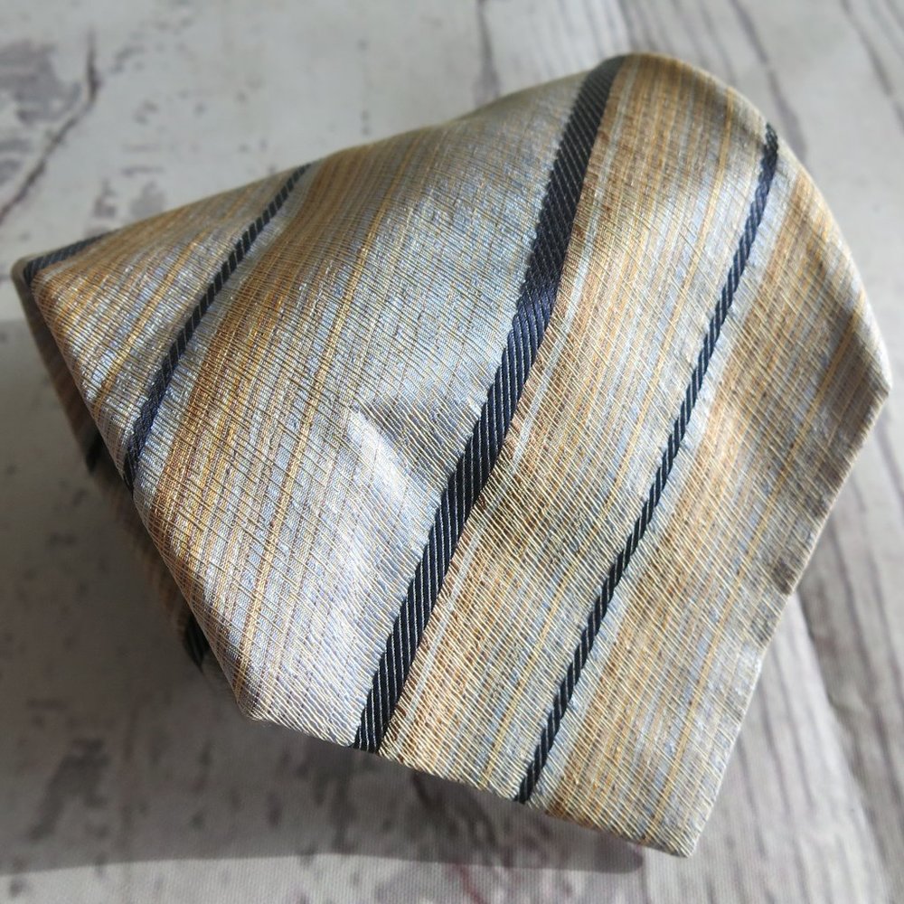 Ferrara Multicolor Striped 100% Silk Neck Tie